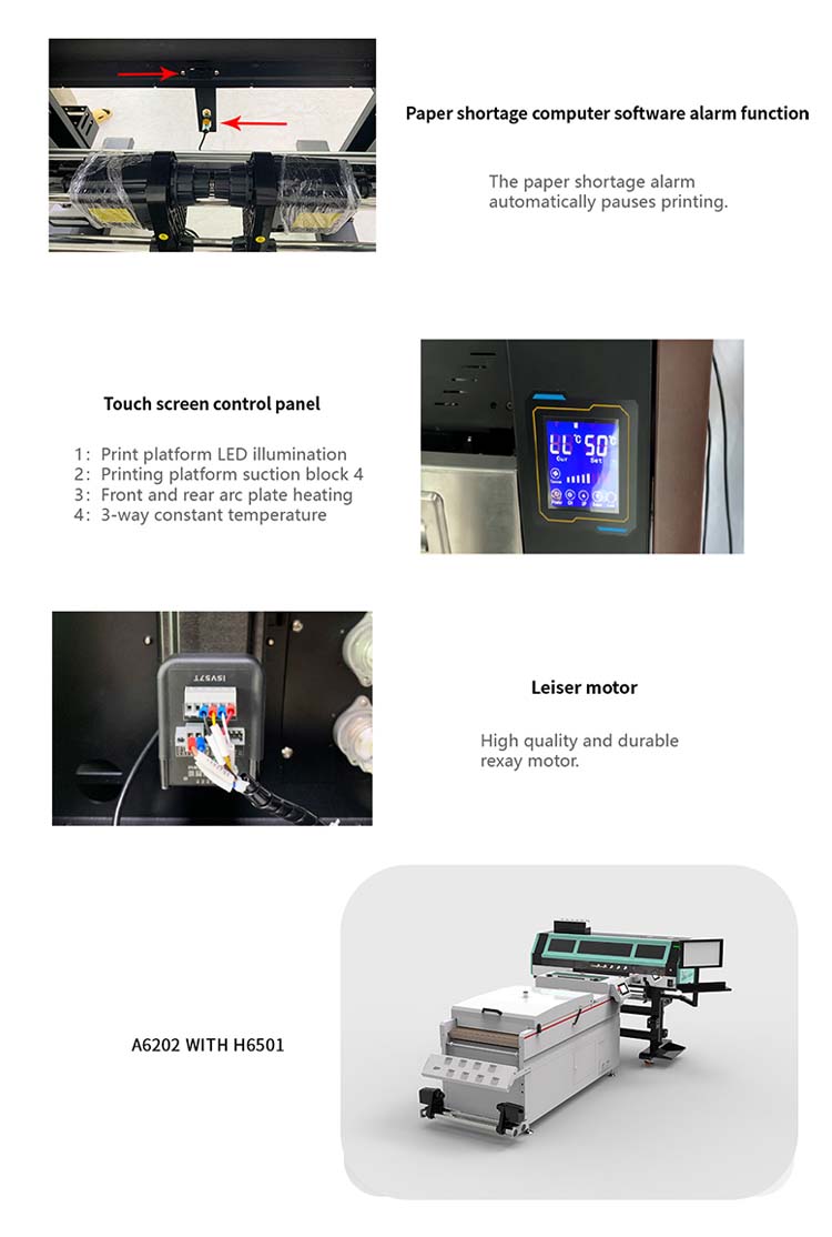 التفاصيل من طابعة dtf أربعة رؤوس