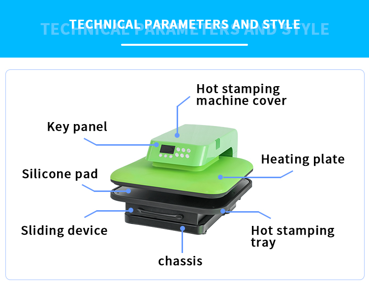 التفاصيل من آلة الضغط الحراري
